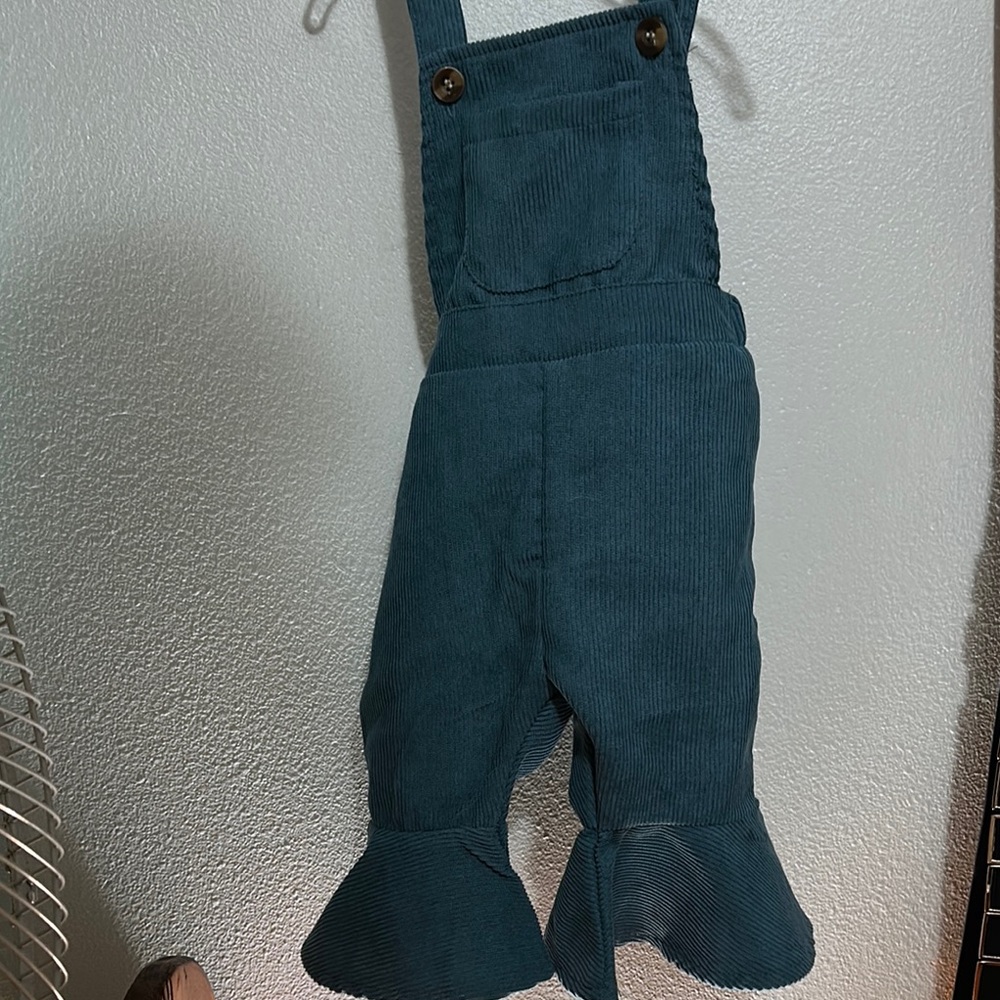 Teal Corduroy Kids Overalls